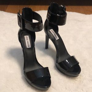 Steve Madden Circuit Sandal Heels Black Sz 8.5
